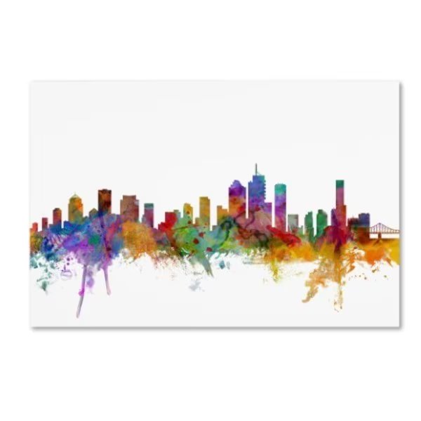 Michael Tompsett 'Brisbane Australia Skyline' Canvas Art, 30x47, Trademark Fine Art, Mfr#: MT0765-C3047GG